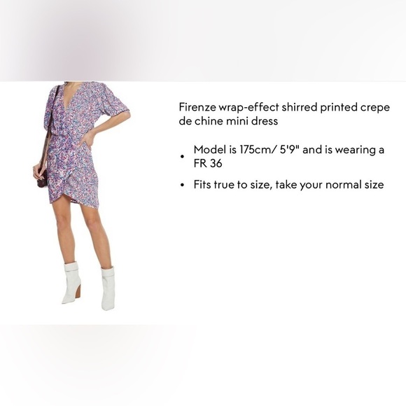 IRO Firenze Printed Dress In Mixed Blue NWT size 36 US-4 - Picture 5 of 6